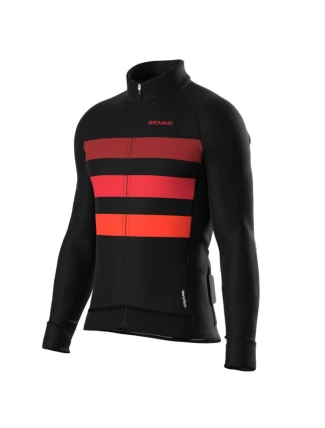 Biemme košile s dlouhým rukávem CALDERONE černá červená 3XL