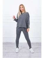 Souprava s oversize halenkou v grafitové barvě Souprava s oversize halenkou v grafitové barvě