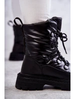 Dámské šněrovací boty do sněhu GOE KK2N4017 Černe
