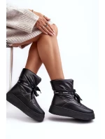 Dámské sněžné boty se zdobným uvázáním černé Siracna