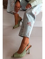 Dámské sandály na podpatku Zelené Sevina