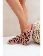 Futrzane Pantofle Dámské Leopard Inblu EK000008 Růžové