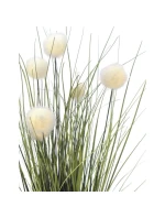 FALEŠNÁ TRÁVA JAKO ŽIVÁ S BÍLÝMI KULIČKAMI 70 CM