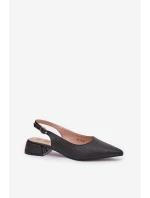 Pletené Dámské Sandály Na Jemném Podpatku Černé Jorela