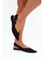 Dámské baleríny s přezkou Černé Tanelia