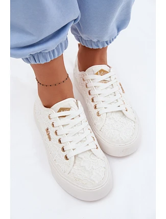Dámské tenisky s krajkou Lee Cooper LCW-26-02-4060 Bílé