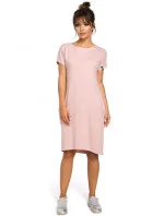 Dámské šaty B050 Pudrové růžová - BeWear Dámské šaty B050 Pudrové růžová - BeWear