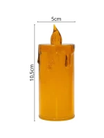 DEKORATIVNÍ SVÍČKA 10,5 CM JANTAROVÁ TEPLÁ BÍLÁ 1 LED