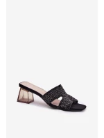 Dámské sandály na podpatku Vinceza 62230 černé