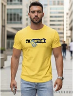 Pánské bavlněné tričko s potiskem žluté FashionStreet NX5017R