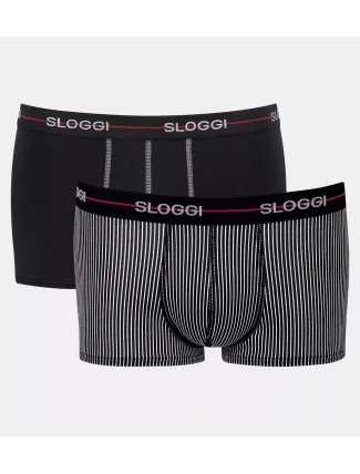 Pánské boxerky Start Hipster C2P box - RED - černo-šedé M006 - SLOGGI