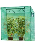 SKLENĚNÁ SKŘÍŇ PRO ZAHRADNÍ TOMATOPY 200x77x168-150CM PE ZELENÁ