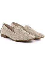 Dámské polobotky lords se zirkony béžové Bugatti TT2N4205