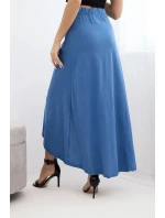 Dámská bavlněná maxi zavinovací sukně s vázáním džínová
