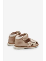 Dětské Vzorované Sandálky Na Suchý Zip Zlaté Maellita