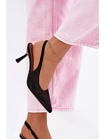 Dámské sandály na jehlovém podpatku z imitace semiše Černé Saria