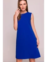 S408 Šaty bez rukávů - královská modř S408 Šaty bez rukávů - královská modř