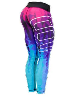 Dámské fitness legíny Six Deuce Oceana - fialová/růžová/modrá - Litexo