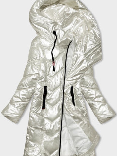 Metalická dámská vypasovaná zimní bunda v perleťové barvě Rosse Line (7227)
