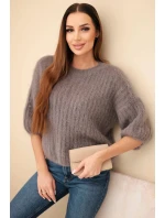 Dámský svetr z mohairu s krátkým rukávem fango