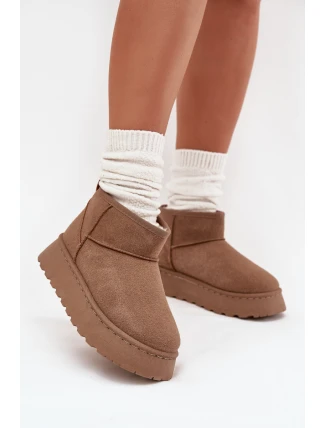 Dámské Sněhule Na Platformě Zateplené Kožíškem Khaki Vesirae