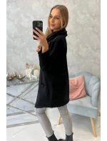 Oversize tunika s obálkou vpředu černá