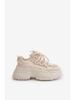 Dámské tenisky na masivní podešvi světle béžové Nevela
