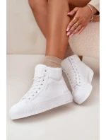 Zateplené dámské tenisky na platformě Big Star OO274794 Bílé