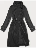Volný černý dámský kabát z ekologické kůže J Style (11Z8101) Volný černý dámský kabát z ekologické kůže J Style (11Z8101)