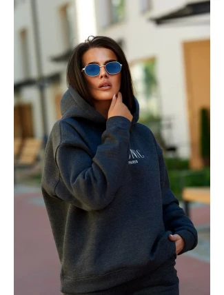 Izolovaná bavlněná souprava, mikina s vyšívacími + kalhotami Grafit Izolovaná bavlněná souprava, mikina s vyšívacími + kalhotami Grafit