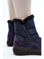 Dámské zimní boty s kožešinou modré Primose