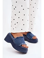 Dámské platformové sandály s džínovým vzorem Virelia