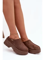 Dámské nízké sněhule na platformě Yrenna – hnědé Dámské nízké sněhule na platformě Yrenna – hnědé