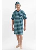 Pánská noční košile Martel 502 Káro kr/r M-2XL Sylwester I