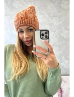 Fleecová čepice Melisa K241 oranžová+šedá Fleecová čepice Melisa K241 oranžová+šedá