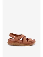 Kožené dámské sandály na platformě Maciejka L4496-29 Camel