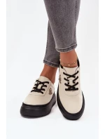 Dámské polobotky 41495 Světle béžová s černou - VINCEZA Dámské polobotky 41495 Světle béžová s černou - VINCEZA