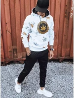 Pánská bílá mikina s potiskem FashionStreet BX5319