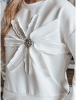 Dámská oversize halenka s květinou PETITKA ecru FashionStreet BY1387