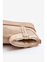 Sněhule na platformě s vzorem béžové Udra