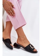 Elegantní Dámské Sandály Na Klínku Se Zlatým Detailem 62229 Černé Vinceza