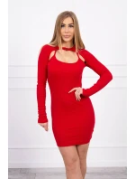 Červené pruhované šaty s přiléhavým střihem Červené pruhované šaty s přiléhavým střihem
