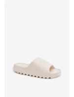 Dámské pantofle na platformě Ecru Olyria