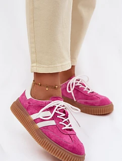 Dámské semišové tenisky na platformě fuchsiové Marisae