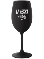 KÁMOŠKY - SESTRY - černá sklenice na víno 350 ml KÁMOŠKY - SESTRY - černá sklenice na víno 350 ml