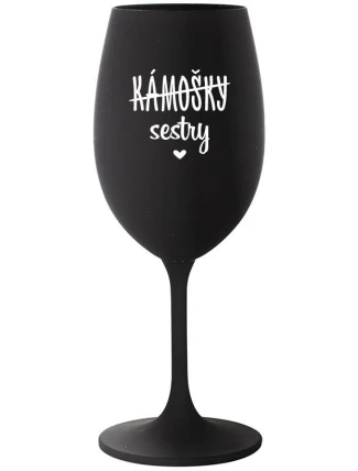 KÁMOŠKY - SESTRY - černá sklenice na víno 350 ml KÁMOŠKY - SESTRY - černá sklenice na víno 350 ml