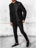 Pánská kožená bunda černá FashionStreet TX4331