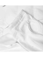 Bílá dámská prošívaná bunda z různých spojených materiálů J Style (16M9226-281)