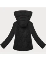 Lehce zateplená černá dámská bunda se stojáčkem a kapucí J Style (16M9229-392)