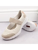 Pohodlná ažurová polobotka Rieker W RKR575A béžová